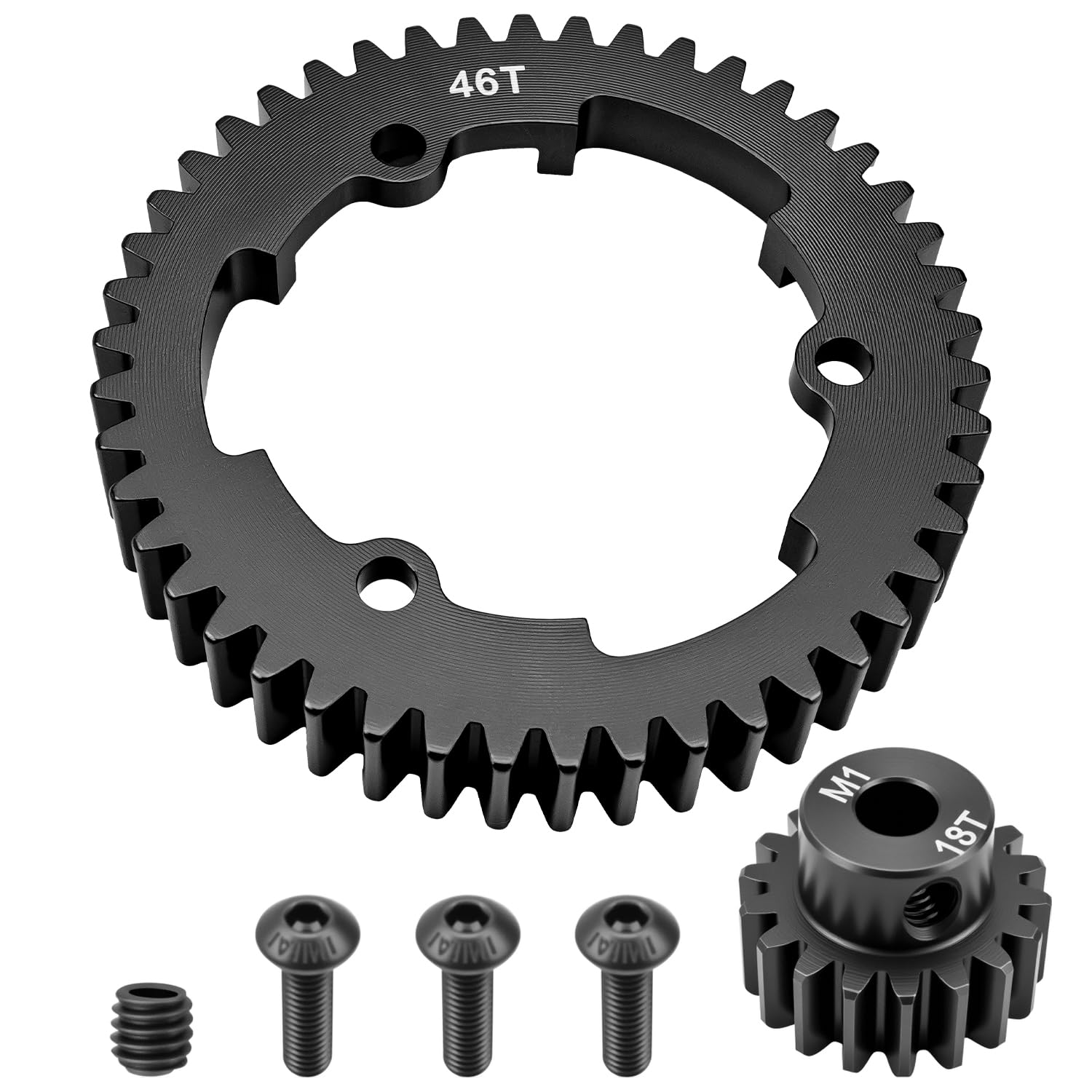 Amazon.com: Hardened Steel 46T Spur Gear 1 Mod ＆ 18T Motor Pinion